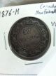 1876 - H Half Dollar 50 Cents Canada Canadian Newfoundland Vg,  Coin Circulated Coins: Canada photo 1