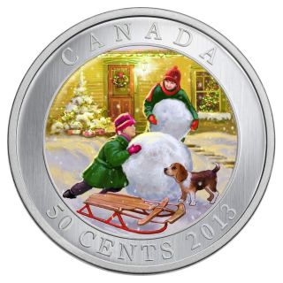 Snowman - Lenticular 50 - Cent Holiday Coin Canada 2013 photo