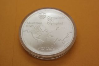 1976 Canadian Silver 10 Dollar Coin - 1976 Montreal Olympics Xxl photo
