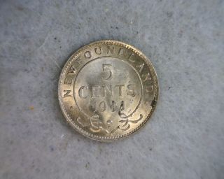 Newfoundland 5 Cents 1941 Canada Silver Coin (stock 0065) photo