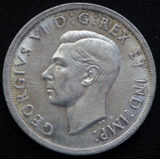 Canadian 1939 King George Vi 80 Silver Dollar 2 photo