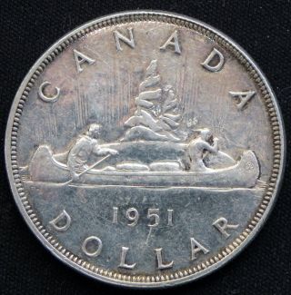 Canadian 1951 King George Vi 80 Silver Dollar 2 photo