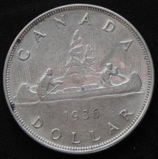 Canadian 1936 King George V 80 Silver Dollar 2 photo