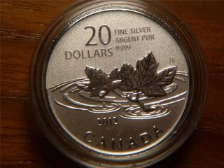 2012 Canada $20 Twenty Dollars, .  9999 Silver Coin,  Maple Leaf photo