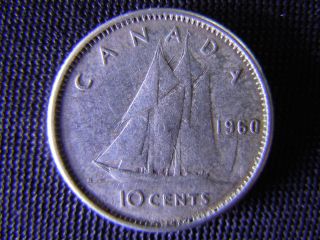1960 - Canada 10 Cent Coin (silver) - Canadian Dime - World - 29d photo