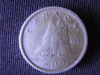 1953 - Canada 10 Cent Coin (silver) - Canadian Dime - World - 35d photo