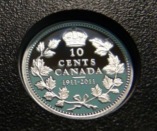 1911 - 2011 Canada Silver Ten Cents Piece – Proof Great Commemorative 10¢ Coin photo