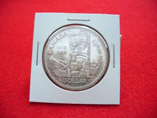 1958 Canada Silver Dollar Coin Canadian photo