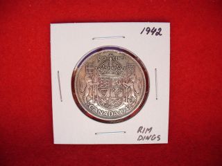 1942 Canada Silver Half Dollar Canadian 50 Cent Piece Coin photo