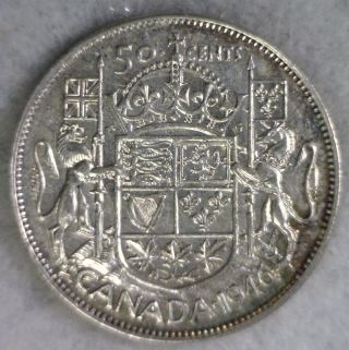 Canada 50 Cents 1946 Silver Coin (stock 1784) photo
