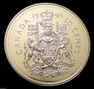 , Canada 1995 50 Cents Elizabeth Ii Royal Coat Of Arms Of Canada Proof photo
