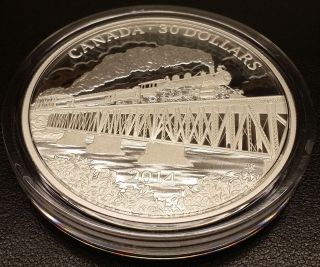 2014 Canada 2 Oz.  Fine Silver Coin – Grand Trunk Pacific Railway Mintage: 5,  000 photo