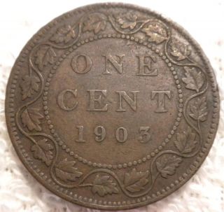 1903 Canadian Large Cent 1 Cent Edward Vii Penny Canada Coin photo