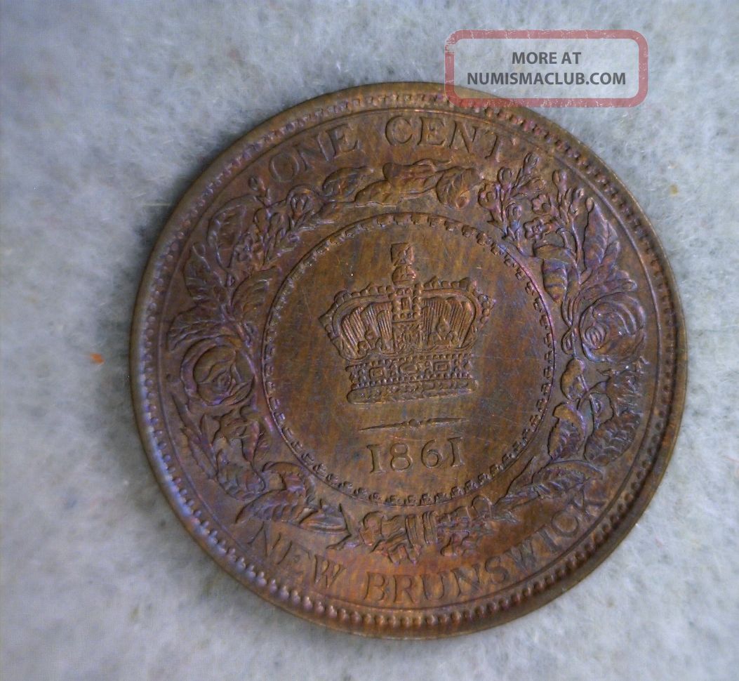Brunswick Cent 1861 Unc Canada Coin (stock 0248) Coins: Canada photo