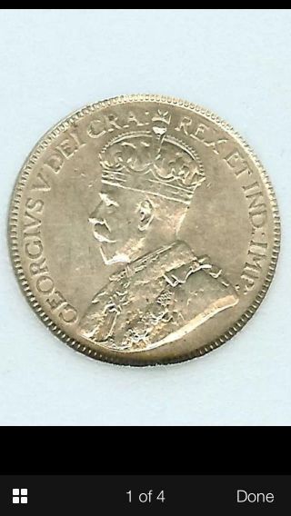 Canada 1921 25 Cents Uncirculated Rare photo