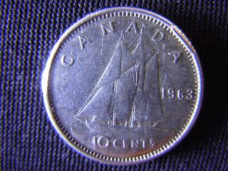 1963 - Canada 10 Cent Coin (silver) - Canadian Dime - World - 14f photo