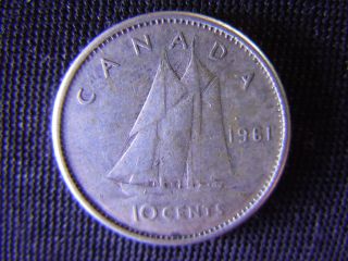 1961 - Canada 10 Cent Coin (silver) - Canadian Dime - World - 66e photo