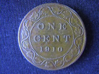 1910 - Canada - Large - One - Cent - Coin -  - Canadian - Penny - 6 - K photo