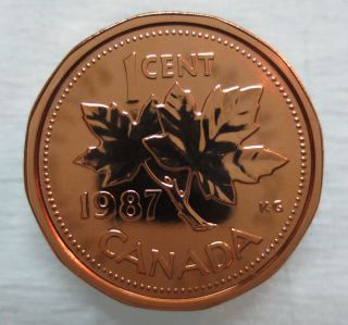 1987 Canada 1 Cent Proof - Like Penny photo