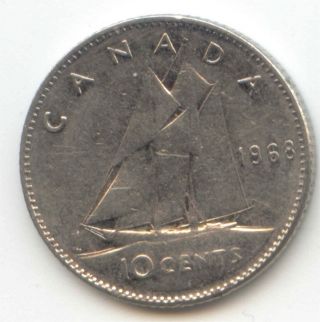 1968 Canadian Dime Ten Cents Canada 10c Exact Coin Shown photo