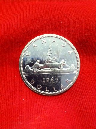 1965 Voyager Pointed 5 $1 Bu Canada.  800 Silver One Dollar Coin photo