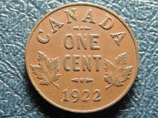 Canada 1922 Fine/very Fine Small Cent photo