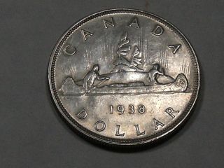 1938 Canadian Silver Dollar  6854b photo