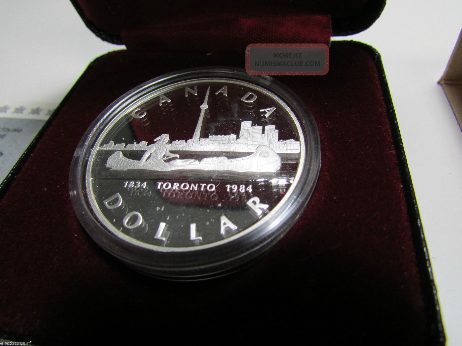 1984 Canada Cased Proof Silver Dollar,  Royal Canadian,  Toronto Coin Coins: Canada photo