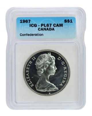 1967 Icg Pr67 Cam Canada Confederation Diving Goose Dollar S$1 With photo