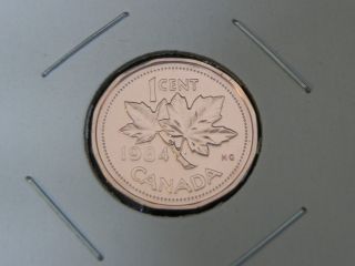 1984 Bu Pl Red Canadian Canada Maple Leaf Elizabeth Ii Penny One 1 Cent photo