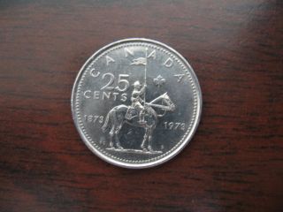 Canadian Nickel Quarter 1973 Rcmp Ms65 photo