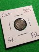 1885 Small 5 Canada 5 Cents - F12 Coins: Canada photo 2