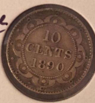 1890 Canada 10 Cents Rare Silver L@@k 4247 photo