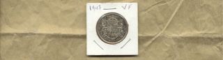 1947 Curved 7,  Canada Silver Fifty Cents Very Fine (look) photo