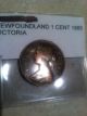 1885 Key Date Rare Newfoundland Canada One Cent Fine Details Uc - 1207 Coins: Canada photo 3