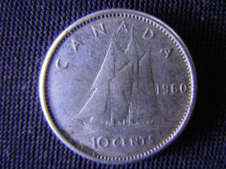 1960 - Canada 10 Cent Coin (silver) - Canadian Dime - World - 48d photo