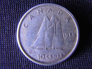 1960 - Canada 10 Cent Coin (silver) - Canadian Dime - World - 12d photo