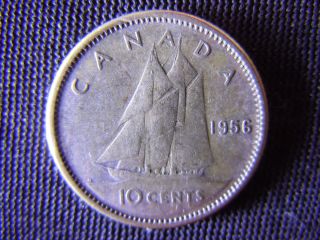 1956 - Canada 10 Cent Coin (silver) - Canadian Dime - World - 21f photo