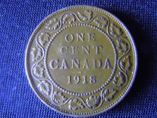 1918 - Canada - Large - One Cent - Coin - Canadian - Penny -  - H3 photo