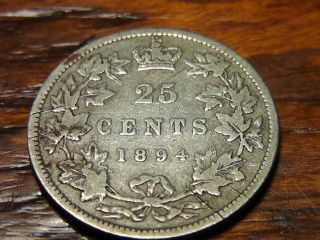 1894 Canada Twenty Five Cents 25c photo