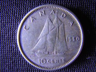 1960 - Canada 10 Cent Coin (silver) - Canadian Dime - World - 31f photo