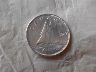1947 Silver 10 Cent Please Judge Grade For Yourself photo