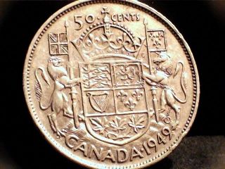 1949 Canadian Fifty (50) Cent Coin.  Georgivs Vi photo