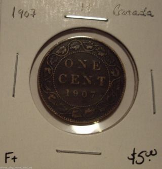 Canada Edward Vii 1907 Large Cent - F, photo