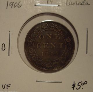 B Canada Edward Vii 1906 Large Cent - Vf photo