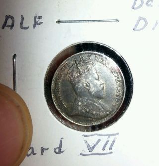 1905 Canadian 5 Cents Half Dime Silver Vgc photo