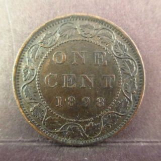 1898 - H Canadian Large (one) Cent Canada Queen Victoria Higher Grade photo