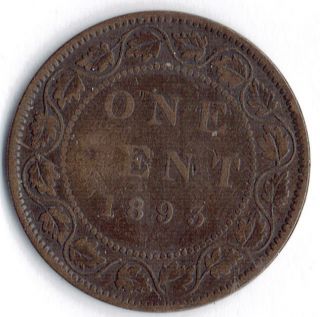 Canada - - - Lg Cemts - - - 1893,  Bronze Coin photo