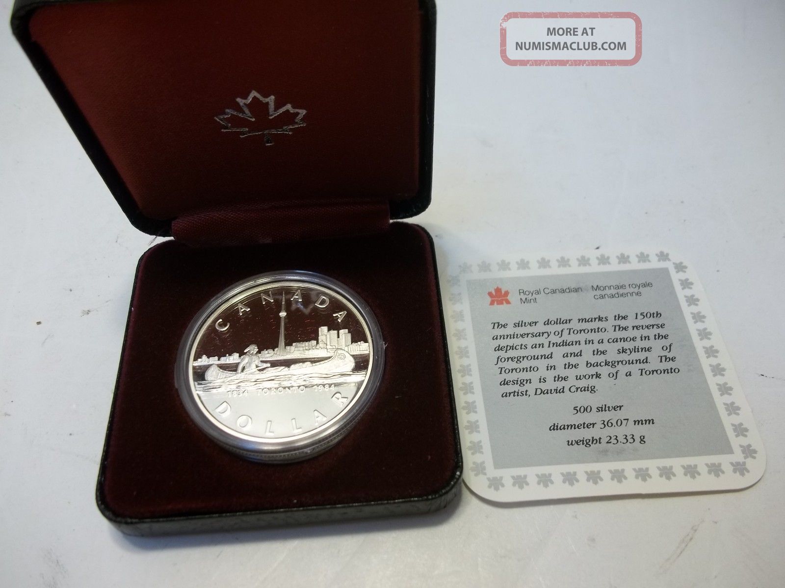 1984 ROYAL CANADIAN PROOF WITH SILVER DOLLAR &NICKEL DOLLAR INDIAN IN CANOE BOX/