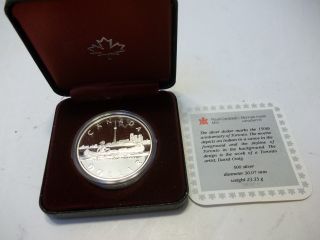 1984 Proof Commemorative Silver Dollar Toronto Canoe Indian Canadian Coin W/ Box photo